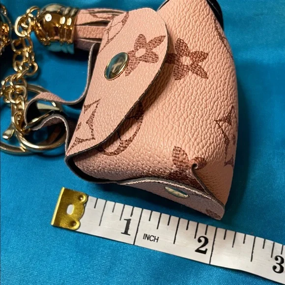 Orange and Gold Bag Charm/ Key Holder Designer Vibe! New - Picture 6 of 6